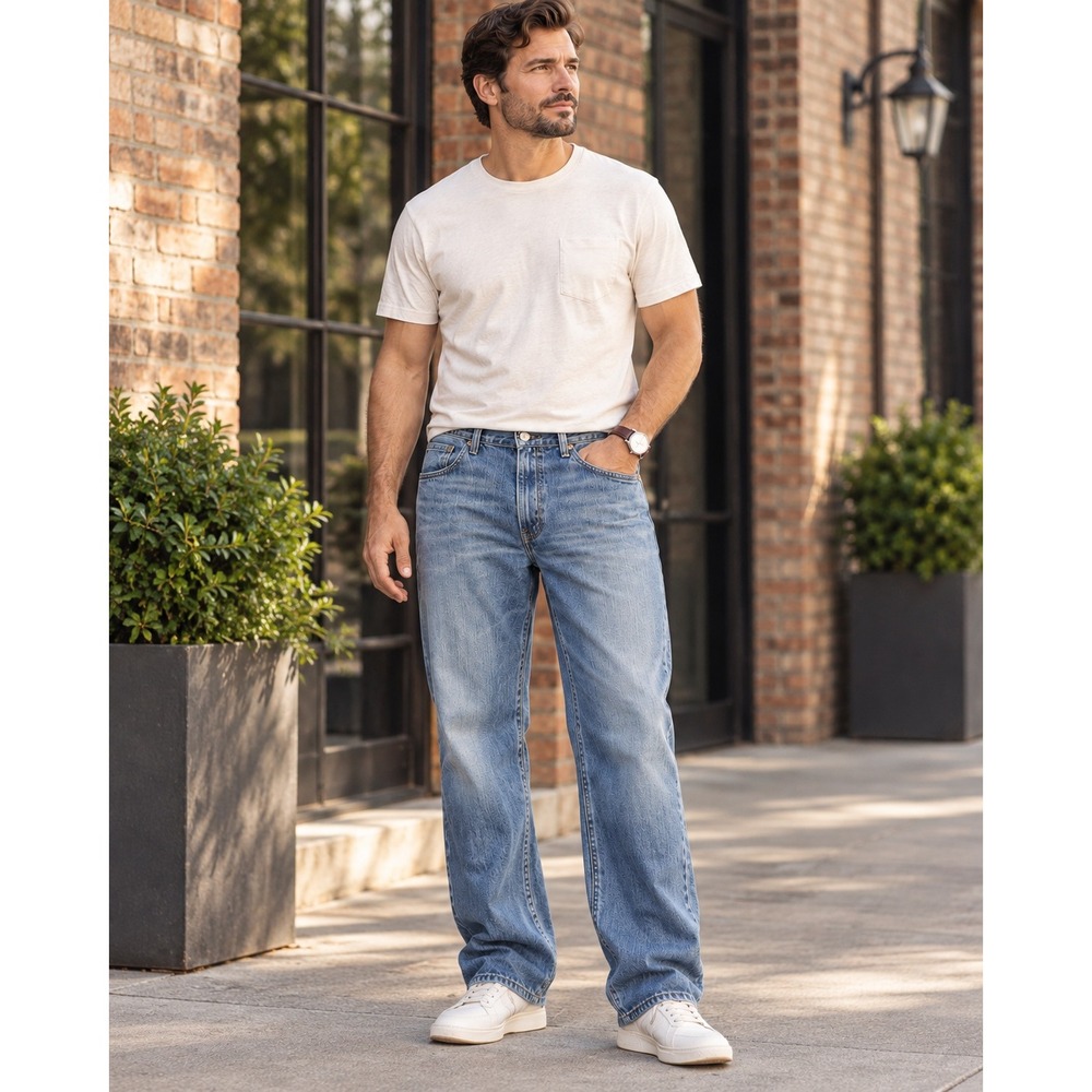 Levi's 559 Jeans Mens W38 L34 Blue Relaxed Straight Fit Distressed Y2K Denim